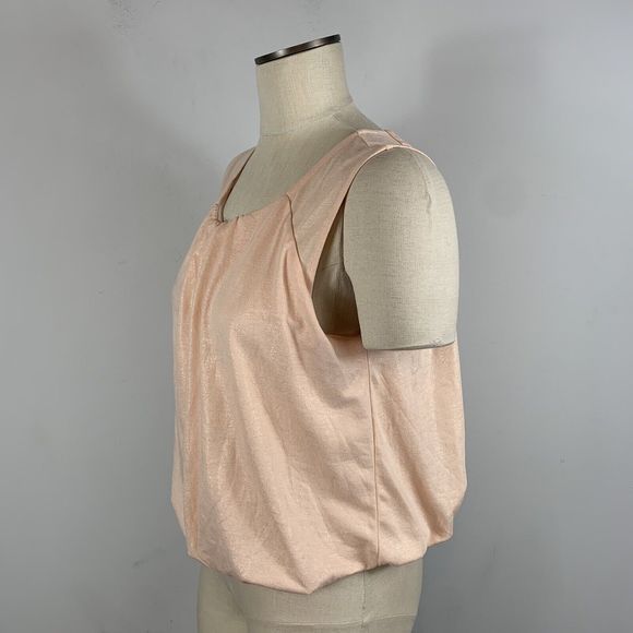 By Anthropologie Light Pink Shimmer Bubble Top Sz Small  Party Classy - Picture 4 of 11